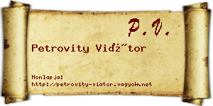 Petrovity Viátor névjegykártya